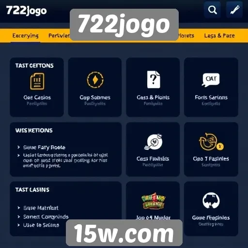 Funcionalidades principais do site 722jogo